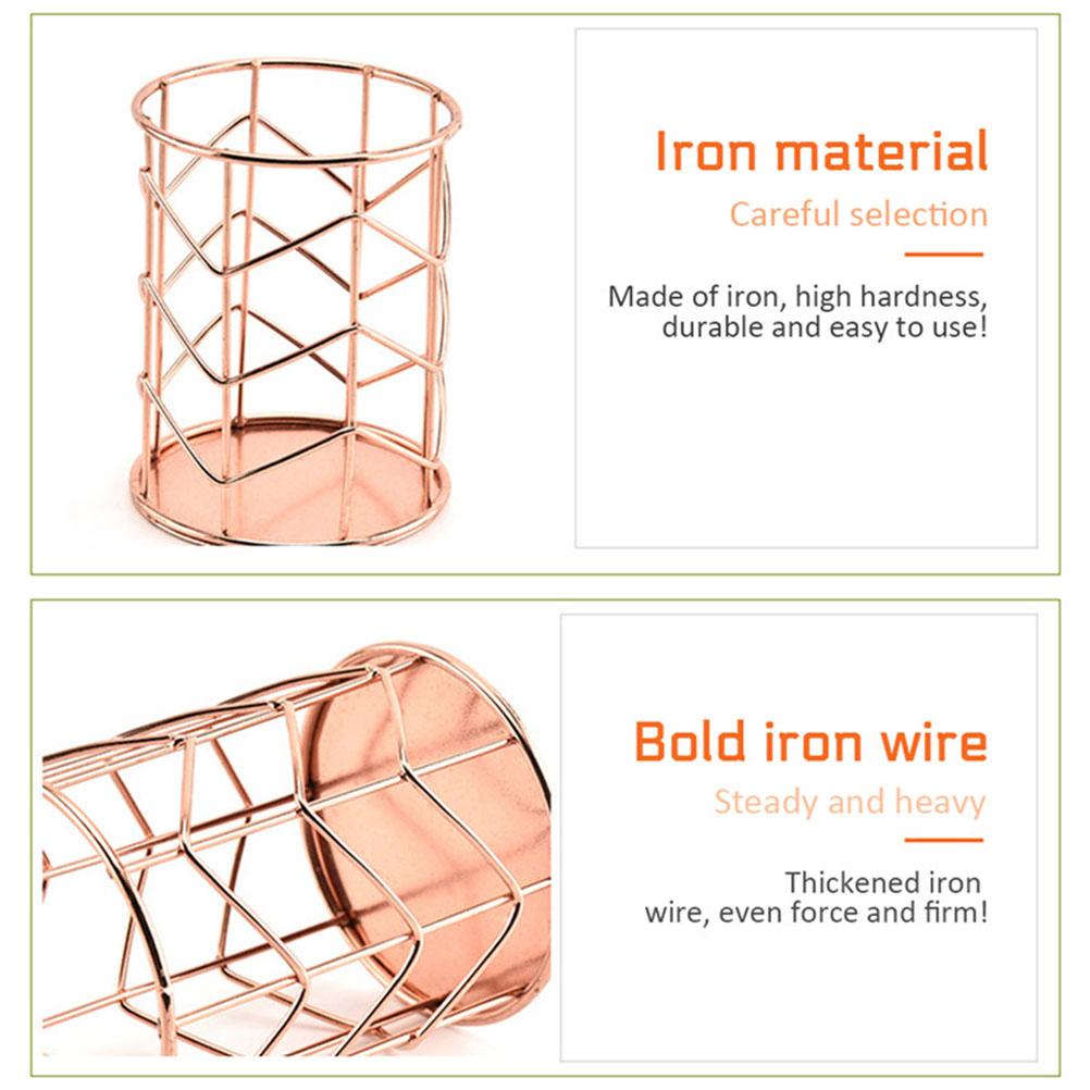 Wire Metal Makeup Brush Pot Pen Holder Hollow Organizer Decoration