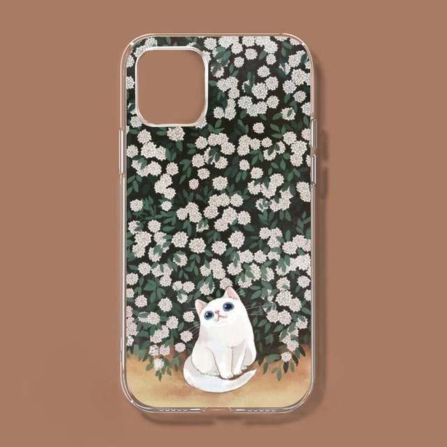 Retro illüstrasyon sevimli japon kediler telefon kılıfı için Iphone 11 12 13 Mini Pro Xs Max 8 7 6 6s artı X 5s Se 2020 Xr kapak