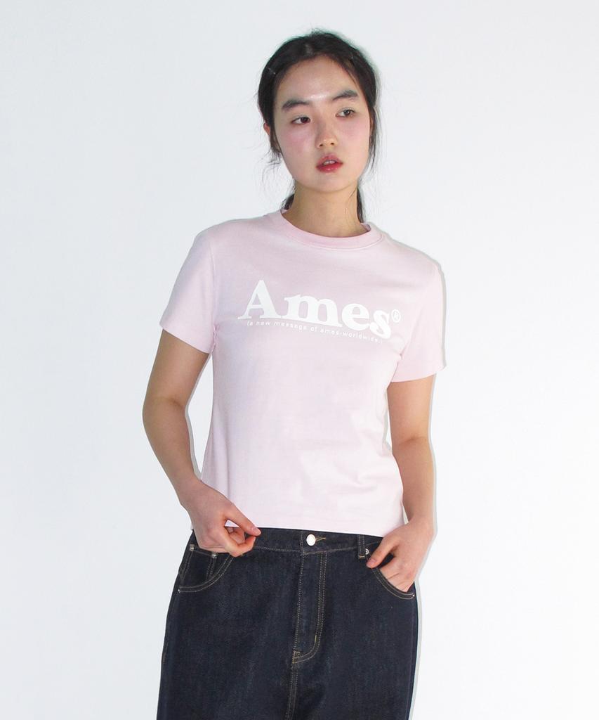AMES-WORLDWIDE Basic Logo Tee Pink