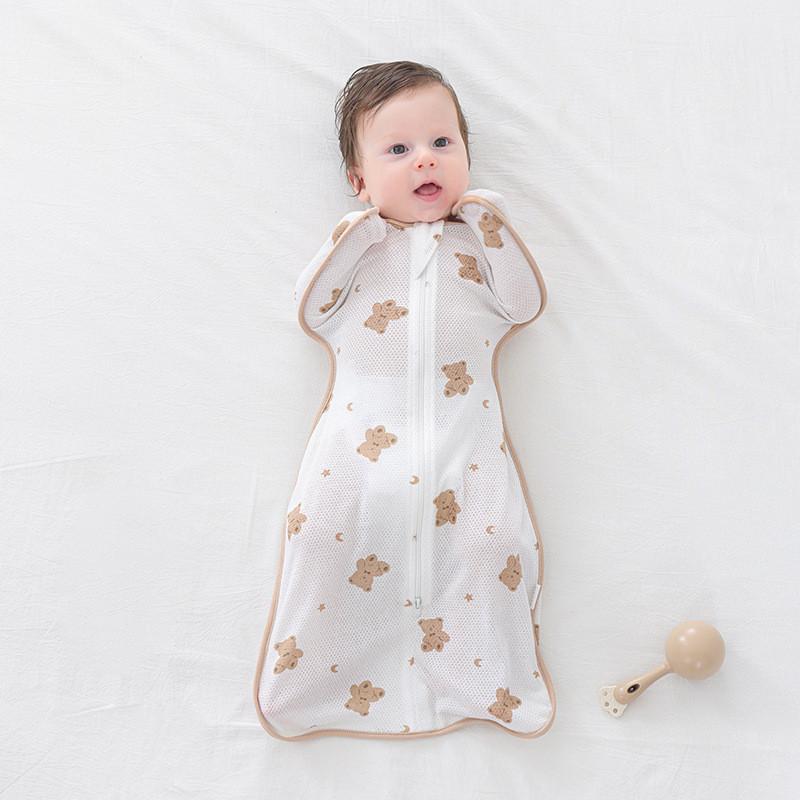 Baby Elephant Sleeveless Cotton Sleep Sack With Breathable Mesh For Newborns