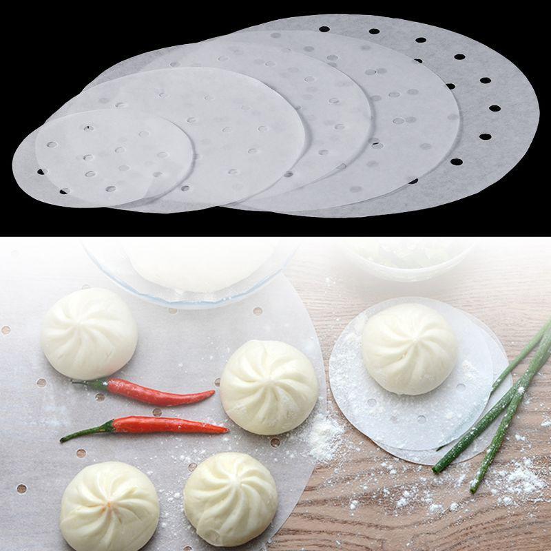 Non-stick Disposable Bamboo/Food Steamer Paper For Steam Basket Air Fryer 100Pc