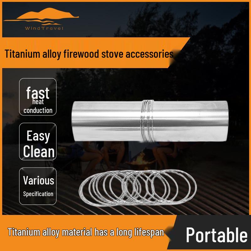 Pure Titanium Hand-Rolled Chimney Wood Stove: Portable Titanium Camping Pipe & Tent Accessory