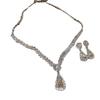 Rhinestone Water Drop Tassel Necklace & Earrings Set - Trendy V-shaped Design for Elegant Style