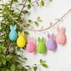 6Pcs Easter Party Decorations Rabbit Eggs Hanging Ornament With Strings For Wall Home Classroom Activities