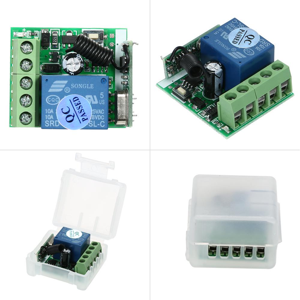 DC 12V Single Channel Remote Control Switch & Adhesive Remote / Auto Reset Receiver