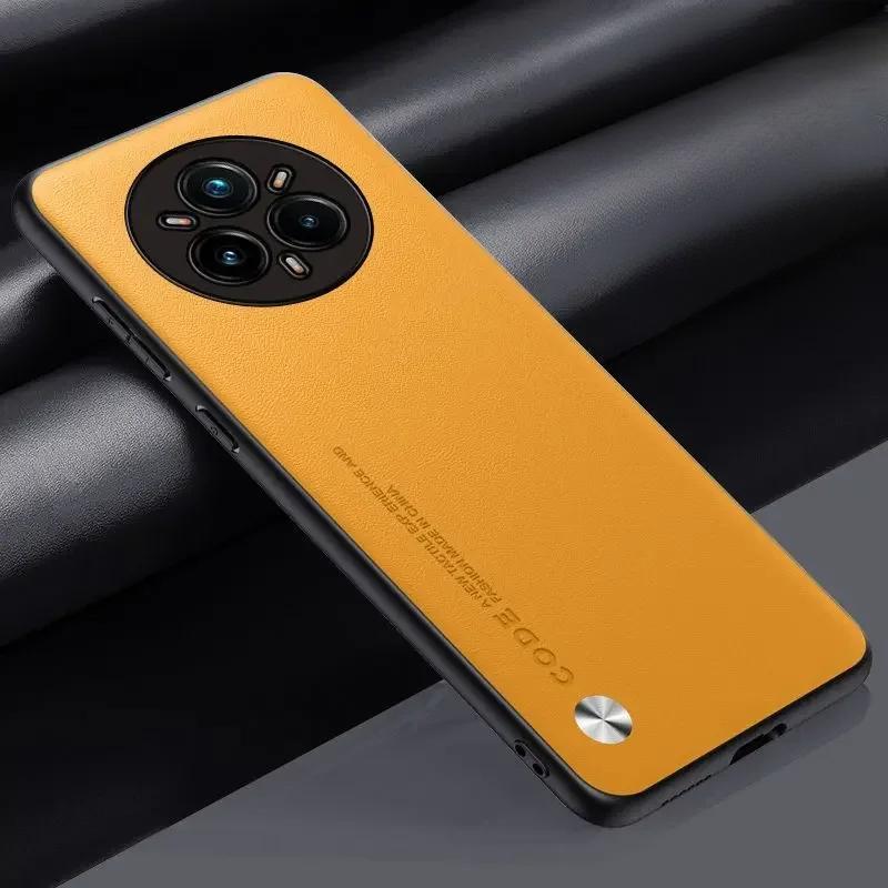 

Для Realme 14 Pro Plus чехол простой PU кожаный силиконовый TPU защитный чехол для Realme 14X 14Pro + 13 Plus ударопрочный жесткий бампер Realme 14 Pro Plus жёлтый