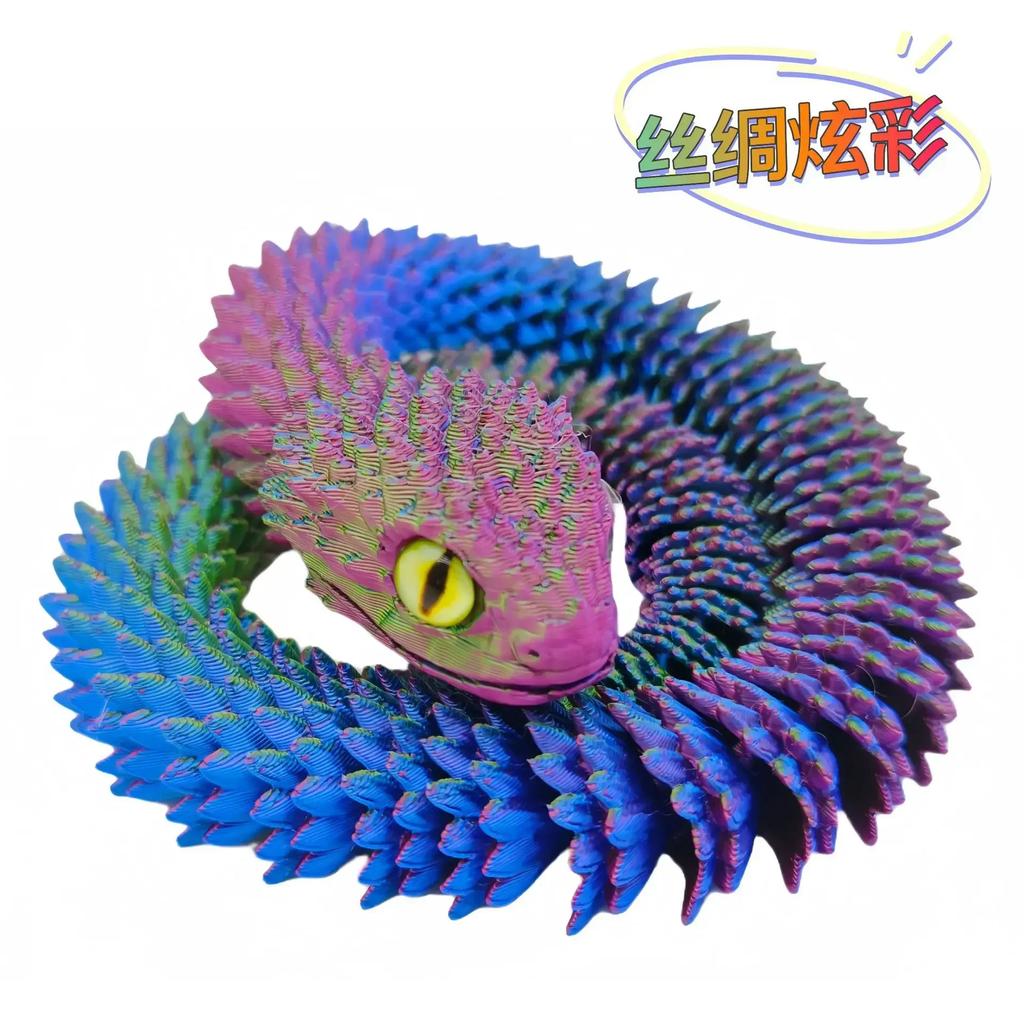 30cm 3D Printed Snake 2025 New Year Full Articulated Dragon Modle Decoration 3D Movable Rotatable Realistic Cobra Snake Kid Toy