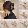 Módní kovový dráp do vlasů pro ženy Zlatá stříbrná barva Cross Crab Hair Clip Korejské elegantní geometrické vlasové doplňky pro dívky