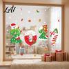 Winter Wonderland Decorations 4 Sheets 2027 Christmas New Year Window Clings Double Sided Static Sticker with Reusable Electrostatic Film Santa