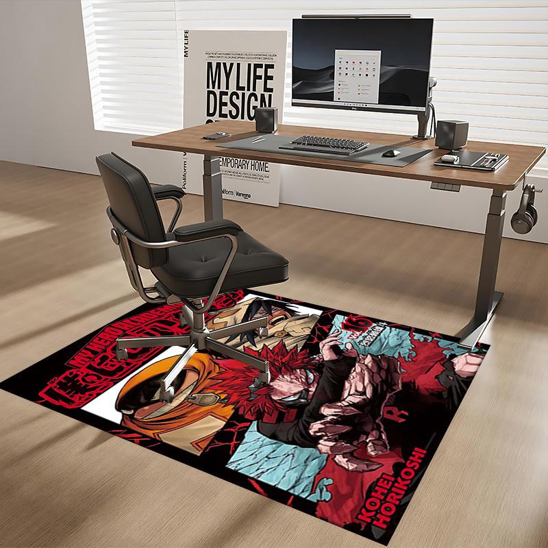 1pc My Hero Academia Rokudo Mukuro Chair Mat - Anime Cartoon Design Office Rug, Non-Slip Carpet for Home Decor, Suitable for All Seasons.T056