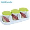Chahua 3-Piece Round Glass Seasoning Jar Set