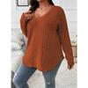 JPNTKY Women's Fashion Casual Solid Color Print Long Sleeve V Neck Blouses & Shirts