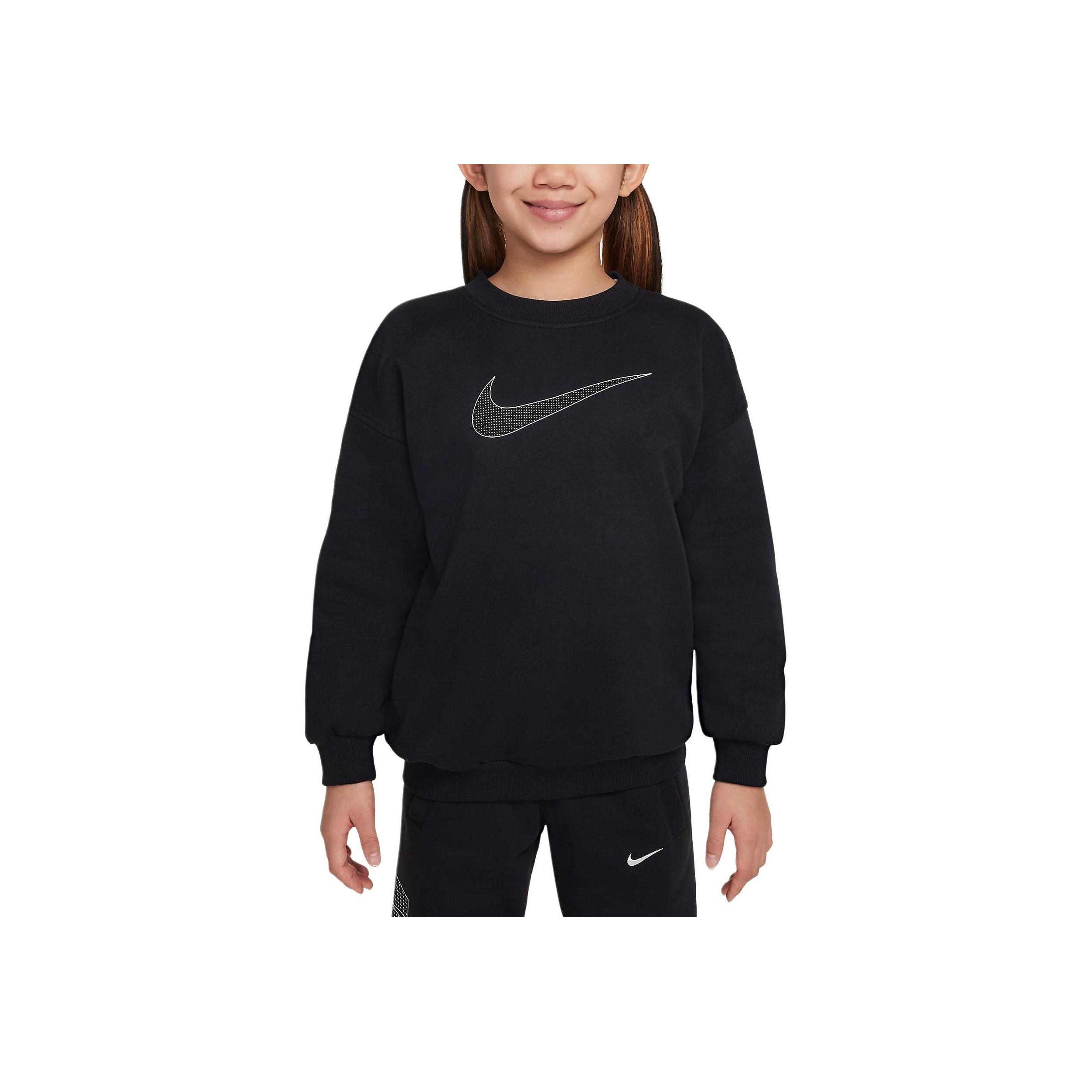 Nike Sportswear Club Casual Простой Удобный Детский Свитшот Черный Металлик-Серебристый HM6527-010 L