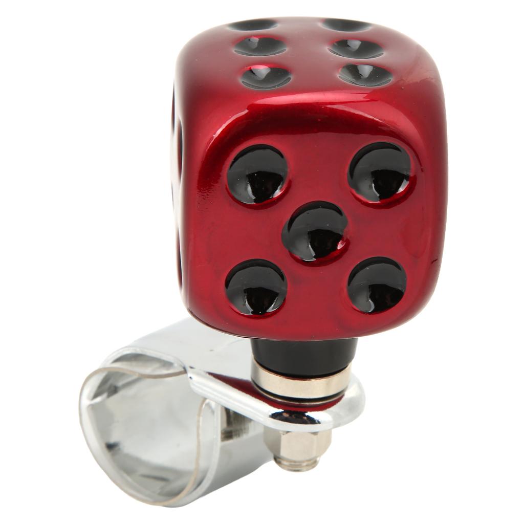 Dice Shape Car Steering Wheel Spinner Suicide Knob Labor Saving for Cars Trucks Tractors BoatsRed