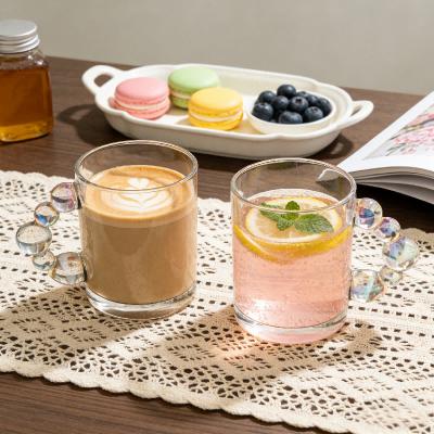 Creative Heat-Resistant Clear Glass Cup European Style Handle Mug for Coffee Latte Milk Cocktail Elegant Gift for Friends