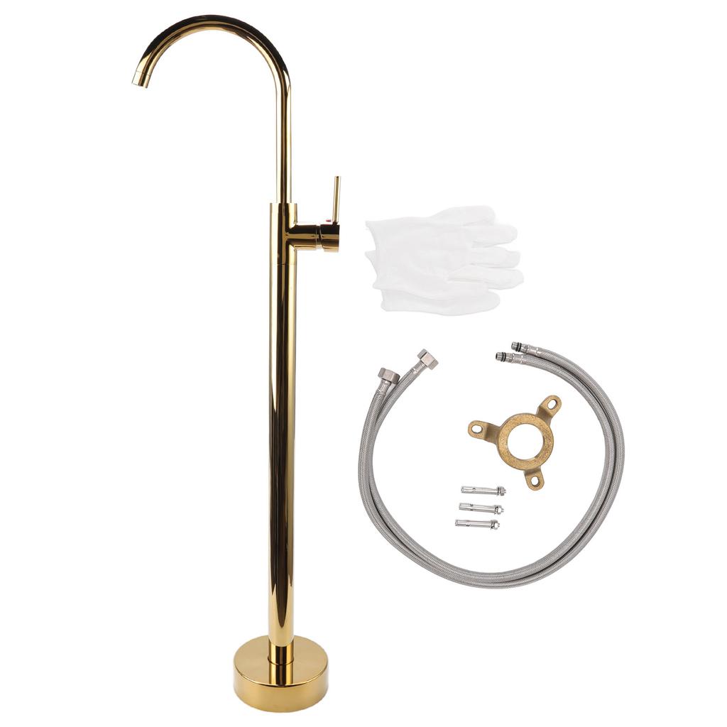 Freestanding Bathtub Faucet Corrosion Resistant Stable Shower Mixer Tap Elegant High Durability for Column Type Basin