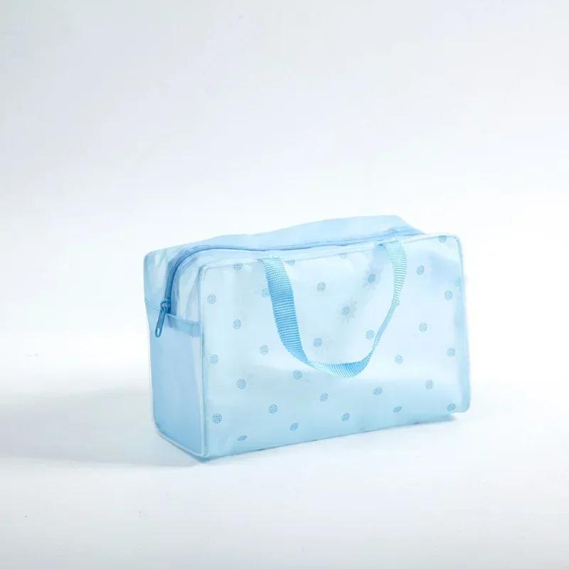 1 Pc PVC Transparent Cosmetic Bag Clear Makeup Bag for Women Girl Waterproof Zipper Beauty Case Travel Toiletry Bags Handbag