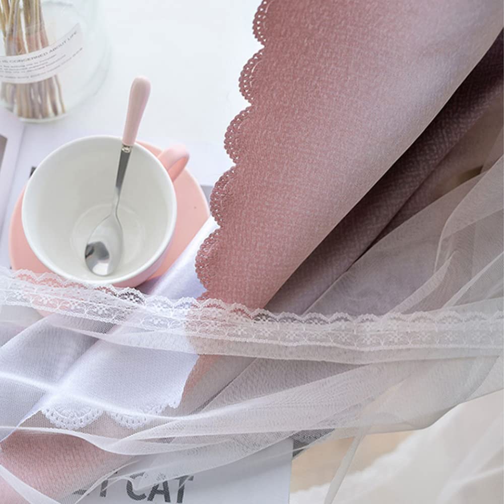 Blackout Lace 100cm Wide X 220cm Set of Openwork Star Suitable for All Perfect for Living and Includes Adjustable Princess-style Curtains, Ready-made,