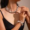 Stylish European & American CCB Necklace Set: Irregular Large Beaded Round-Cut Design