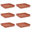 Square Flower Tray 6 Pcs Brick Red 15 X 15 X 2 Cm