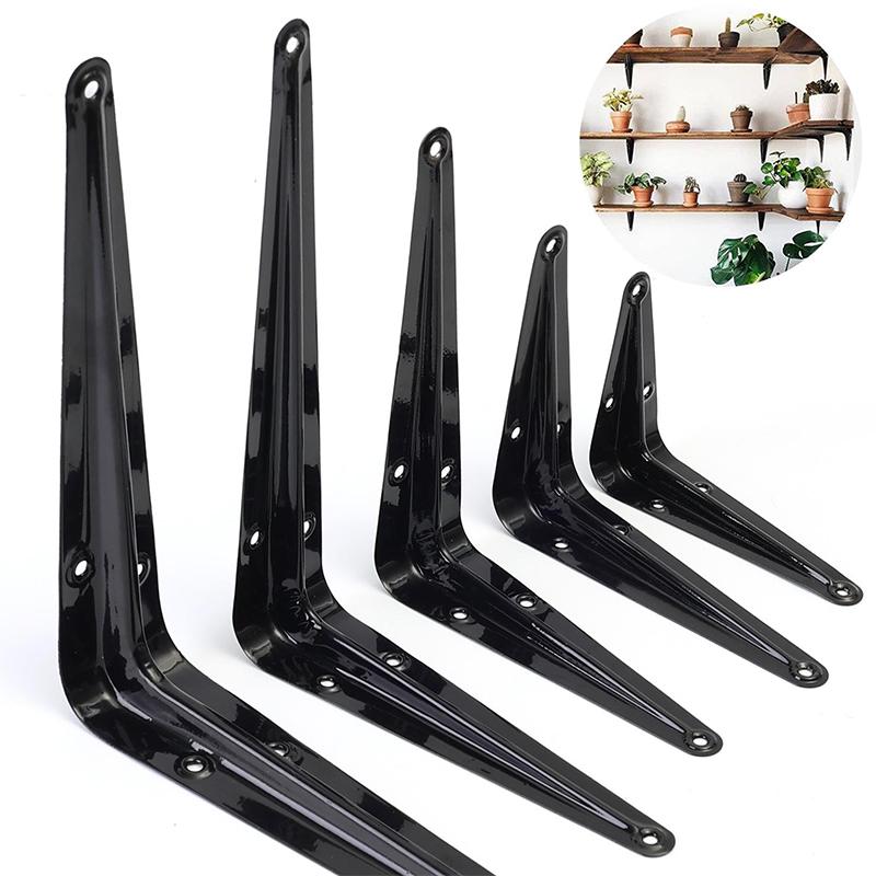 Heavy Duty L-Shaped Triangular Shelf Brackets Cold-rolled Steel Right Angle Wall Mount Joints with Screws Furniture Hardware