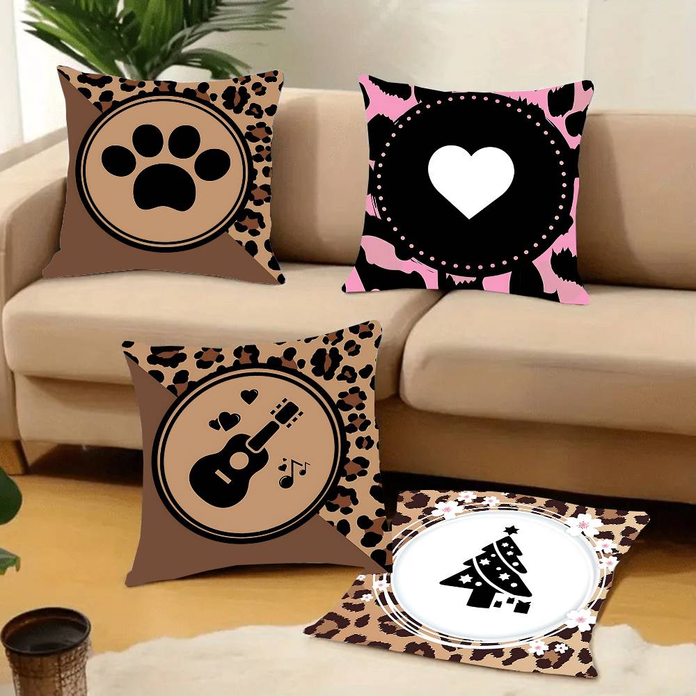 1PC Fashion Leopard Print Pillow Case Square  Bedroom Sofa Leisure Comfort Cushion Car Home Decoration