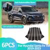 Car Window Trim Cover For Hyundai Santa Fe TM ~ Pillar Door Stickers Black Carbon Fiber Silver Decal Column Accessories