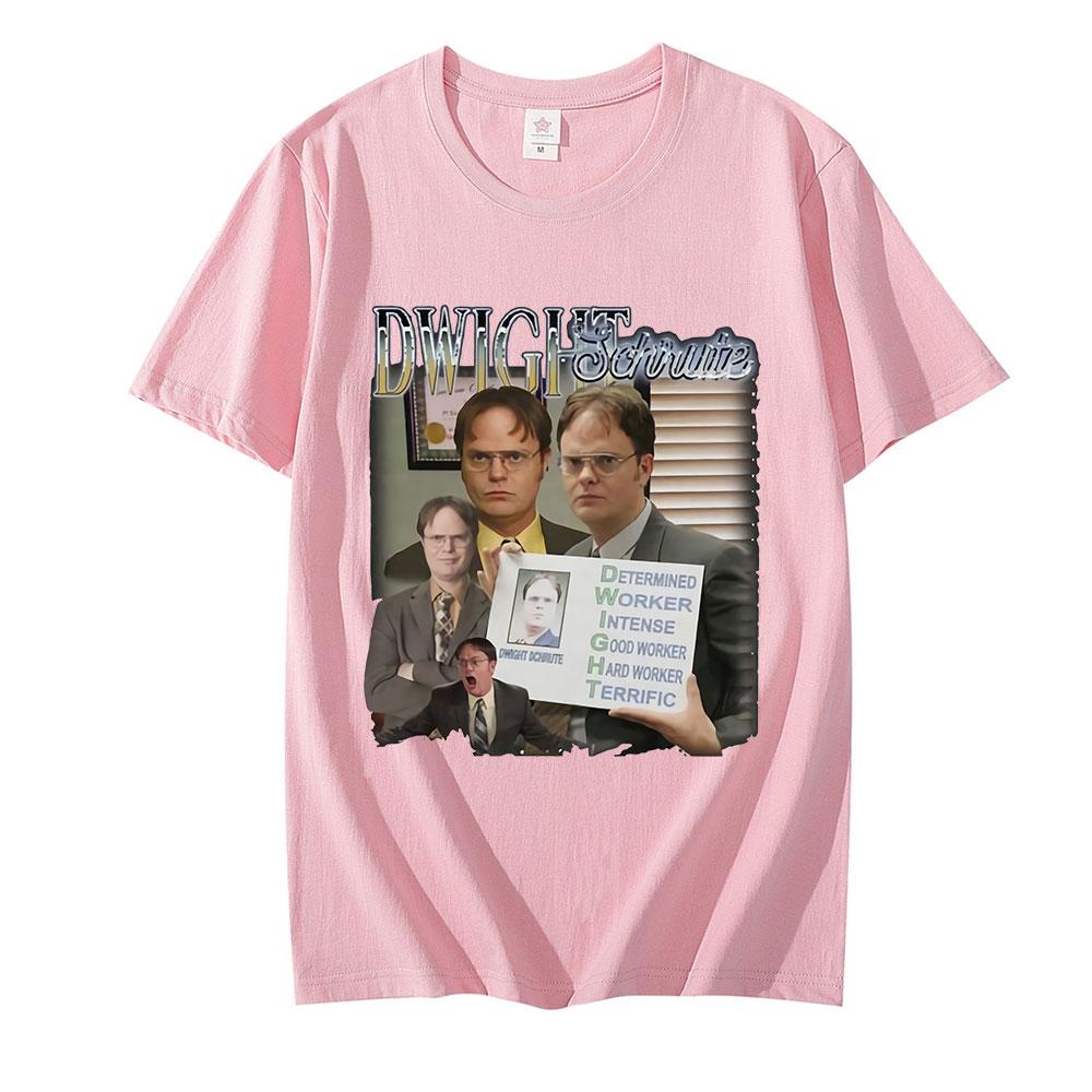 Divertente Maglietta Omaggio a Dwight Schrute Unisex a Maniche Corte in Puro Cotone Maglietta TV Show USA The Office Michael Scott Magliette alla Moda