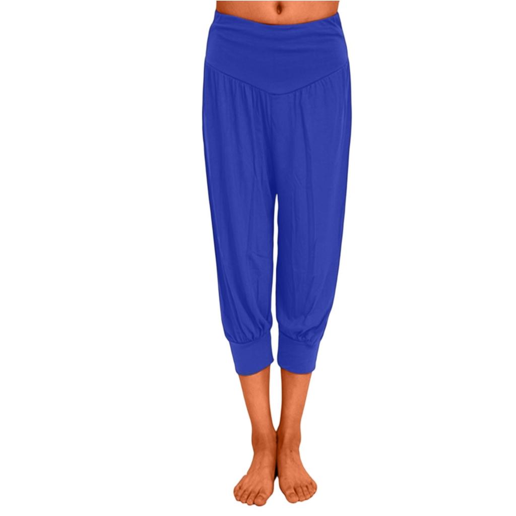 Women's Solid Color Loose Casual Yoga Seven-inch Wide-leg Pants