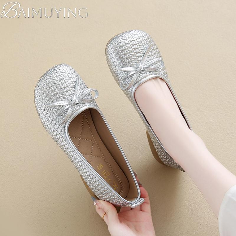 Bow Women Flats Square Toe Shoes New Trend Loafers Shoes Sandals Brand 2025 Summer Sneakers Walking Woman Zapatos Mujer