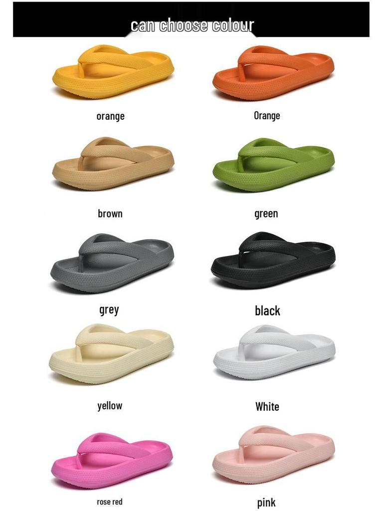 Unisex Thick-Soled Summer Flip-Flops: Breathable, Non-Slip, Soft Sole