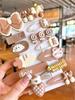 14-piece Hairpin Set Ladies Coffee Color Series Cute Hairpin Set Bow Bear Side Clip Hair Accessories