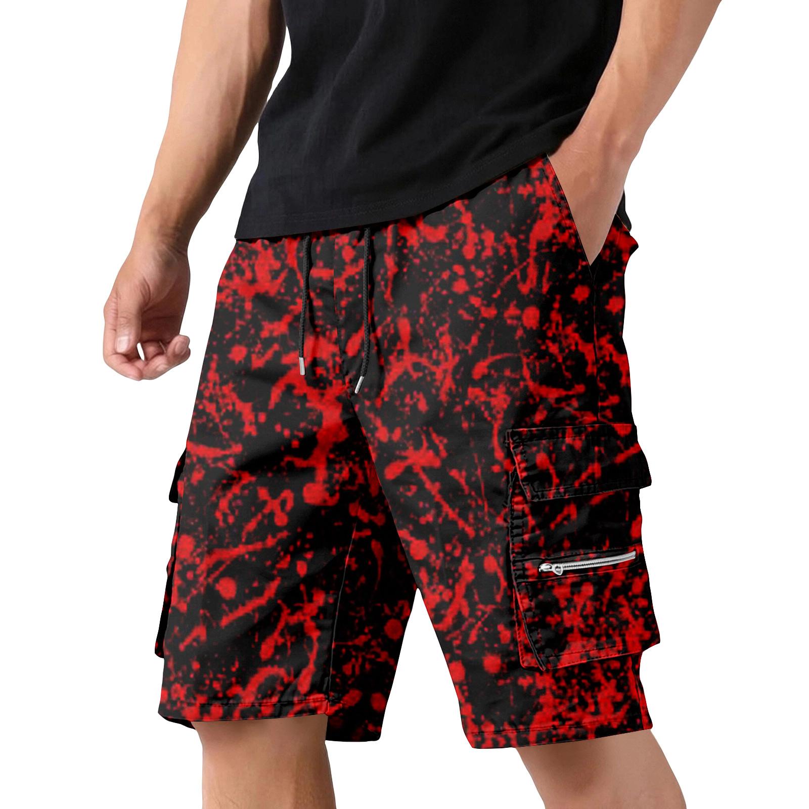 Men s Halloween Pocket Drawstring Cargo Shorts Casual Outdoor Lightweight Durable Multi-Pocket Utility Shorts for Everyday Use XXL