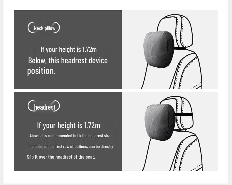 Car Headrest for Mercedes, BMW, AITO, Tesla - Pillow & Lumbar Support for Cervical Spine Comfort