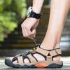 Summer Men's Outdoor  Leather Large Size Toe Sandals Summer Casual Men's Fashion Outdoor Non-Slip Beach Sandals