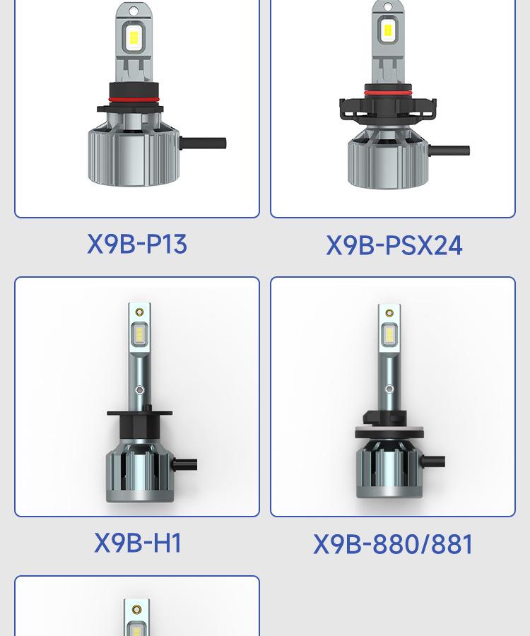 X9B Super Bright High Power Waterproof Car LED Headlight - High Beam Spotlight