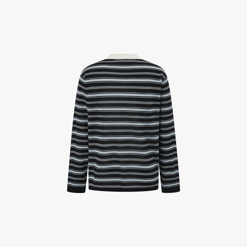 EBM Multi-Stripe Collar Knit Emq9Kpo200