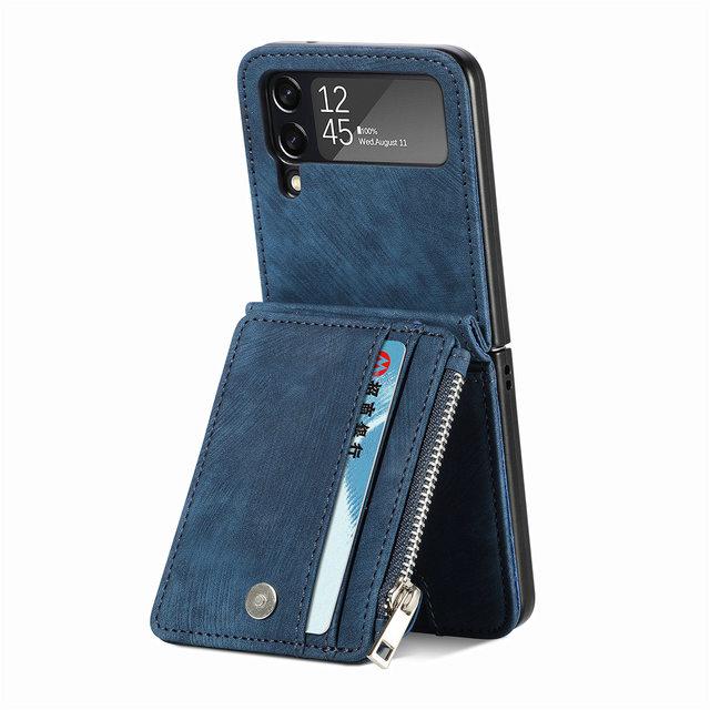 Anti -Dust Business Leather Protective Case For Samsung Galaxy Z Flip4 Flip 4 Flip3 5g Flip 3 Card Holder Wallet Bag Cases