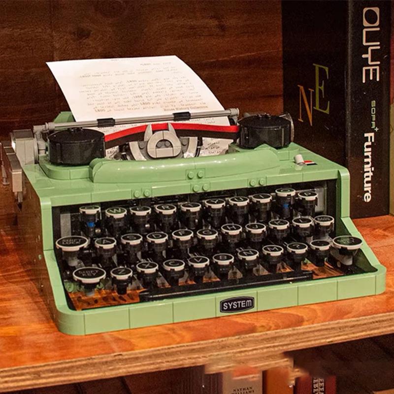 Ideas Typewriter Building Blocks Set for Adults Collectible Retro Model Toys Unique Children Gifts Home Decoration