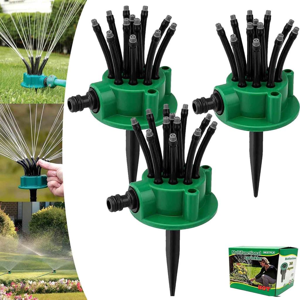 360° Coverage Precision Garden Irrigation Sprinkler,360 Multi Directional Lawn Sprinkler,Automatic Rotating Precision Coverage Irrigation (a2)
