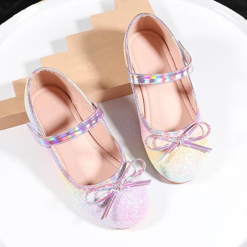 Scarpe da Bambina alla Moda con Fiocco in Pelle 2025primavera Nuove Scarpe Casual per Bambini Semplici Versatili Scarpe da Principessa per Bambina Comode Antiscivolo Scarpe Piatte per Bambini