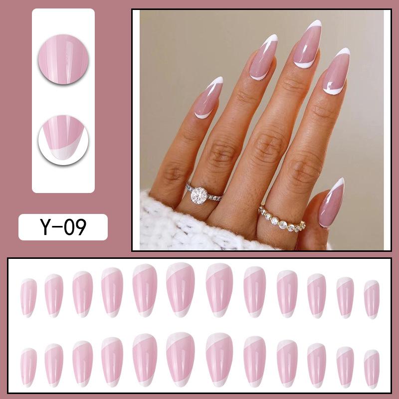 Y1 Fake Nail Sticker Wearing Nail Finished Nail Piece Removable Blush Nail Girl Cat Eye Gradual Change Nail Patch