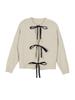 Autumn/Winter 2025 Women's Contrast Bow Tie Long Sleeve Knit Sweater