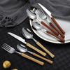 Fourchettes de table Abay Style Japonais en Acier Inoxydable 304 avec Manche en Bois