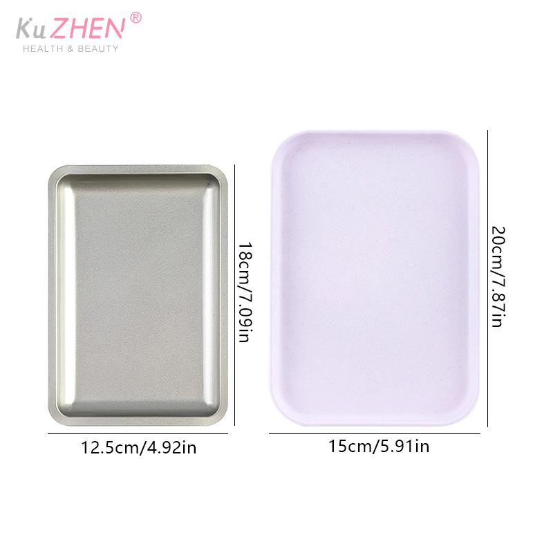 1PC Square Stainless Steel Cosmetic Storage Tray Nail Art Equipment Plate Tools Dental&False Nails Nail Decorations Display Tray
