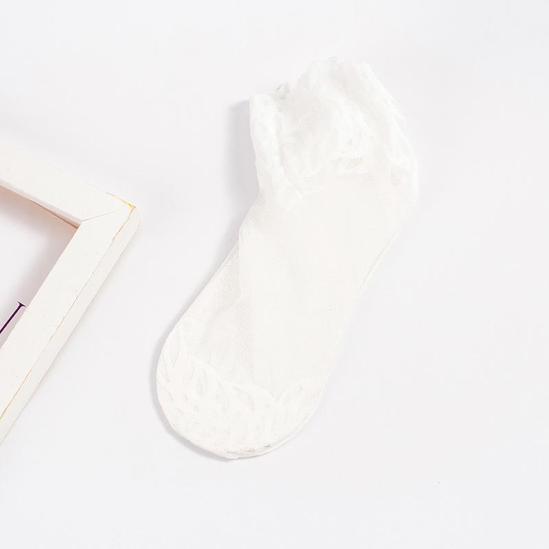 

Женские сетчатые носки до щиколотки с кружевной отделкой - Летние дышащие сетчатые носки с хлопковой подошвой Bare socks, one size (34-39)