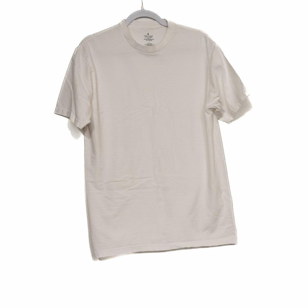 Stafford Heren Wit T-shirt Effen Ronde Hals Korte Mouw Puur Katoen Maat L