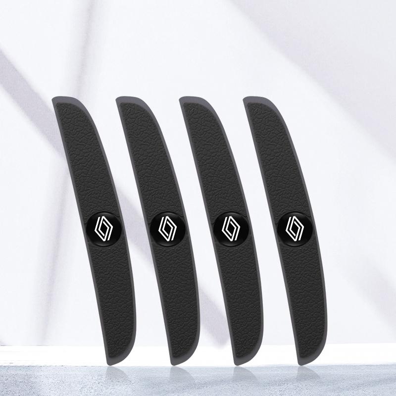 4Pcs Rubber Anti-Collision Strip Car Door Rearview Mirror R Protector Stickers For Renault RS Clio Megane 2 3 Captur Trafic Twingo