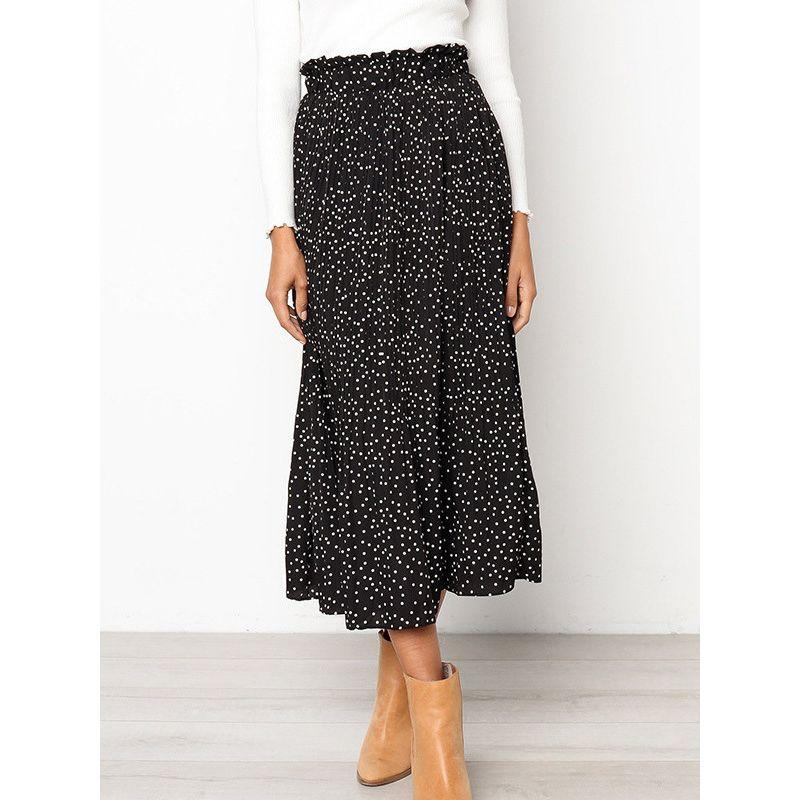 Polka Dot Pleated Skirt Skirt European and American Polka Dot Sweet Style Pocket Pleated Skirt Skirt