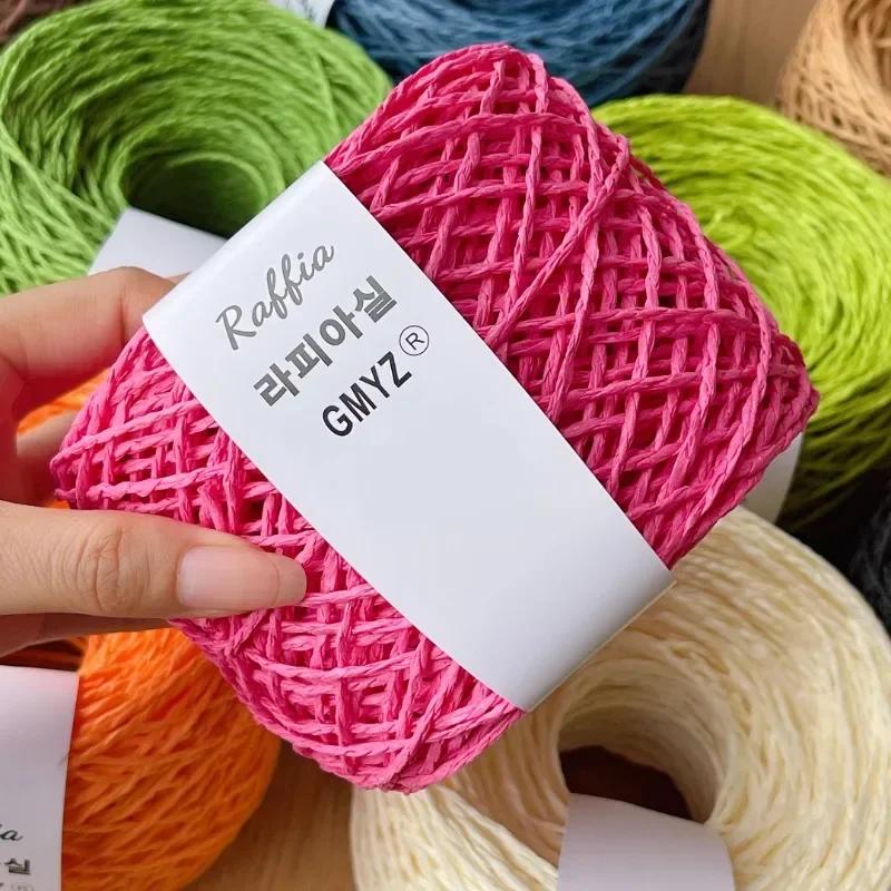 80g Farben Raffiagarn Flauschig Natur Doppelfädiges Raffiagarn Häkelhut Spezialgarn Sommerhut Gehäkeltes Häkelgarn Papyroidgarn
